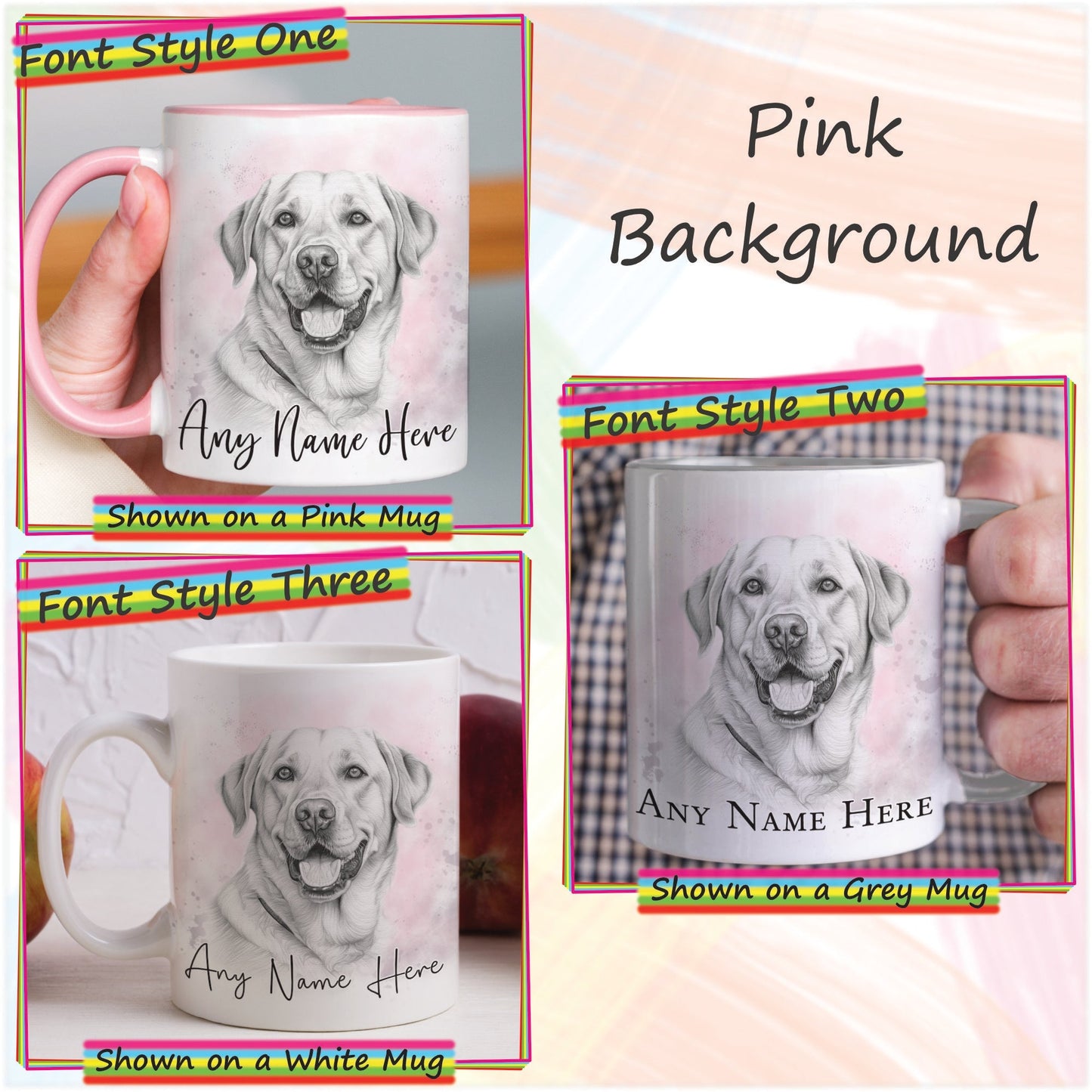 Custom Sketched Labrador Mug & Coaster Set, Personalised Dog Mug