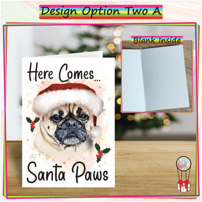 Personalised Pug Christmas Card - Seasons Greetings Card for Dog Lovers