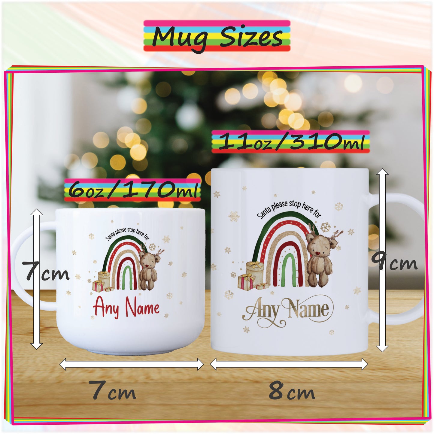 Personalised Unbreakable Christmas Mug for Kids - Hot Chocolate Mug with Name