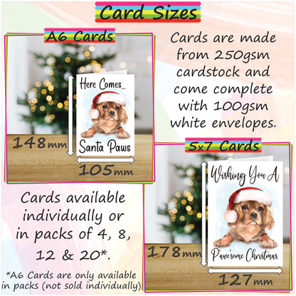 Personalised Ruby Cavalier Christmas Card - Seasons Greetings Card for Dog Lovers