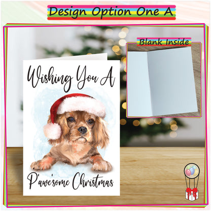 Personalised Ruby Cavalier Christmas Card - Seasons Greetings Card for Dog Lovers