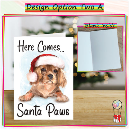 Personalised Ruby Cavalier Christmas Card - Seasons Greetings Card for Dog Lovers