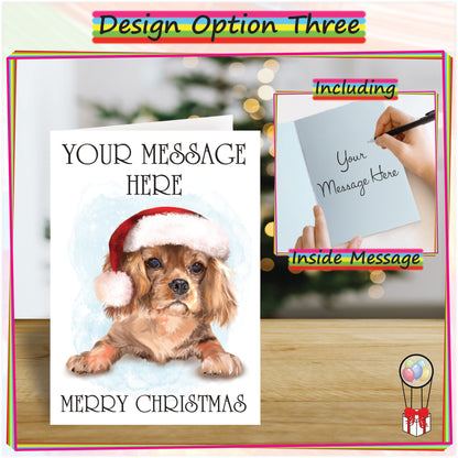 Personalised Ruby Cavalier Christmas Card - Seasons Greetings Card for Dog Lovers