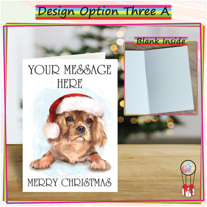 Personalised Ruby Cavalier Christmas Card - Seasons Greetings Card for Dog Lovers