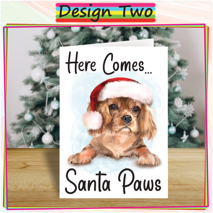 Personalised Ruby Cavalier Christmas Card - Seasons Greetings Card for Dog Lovers