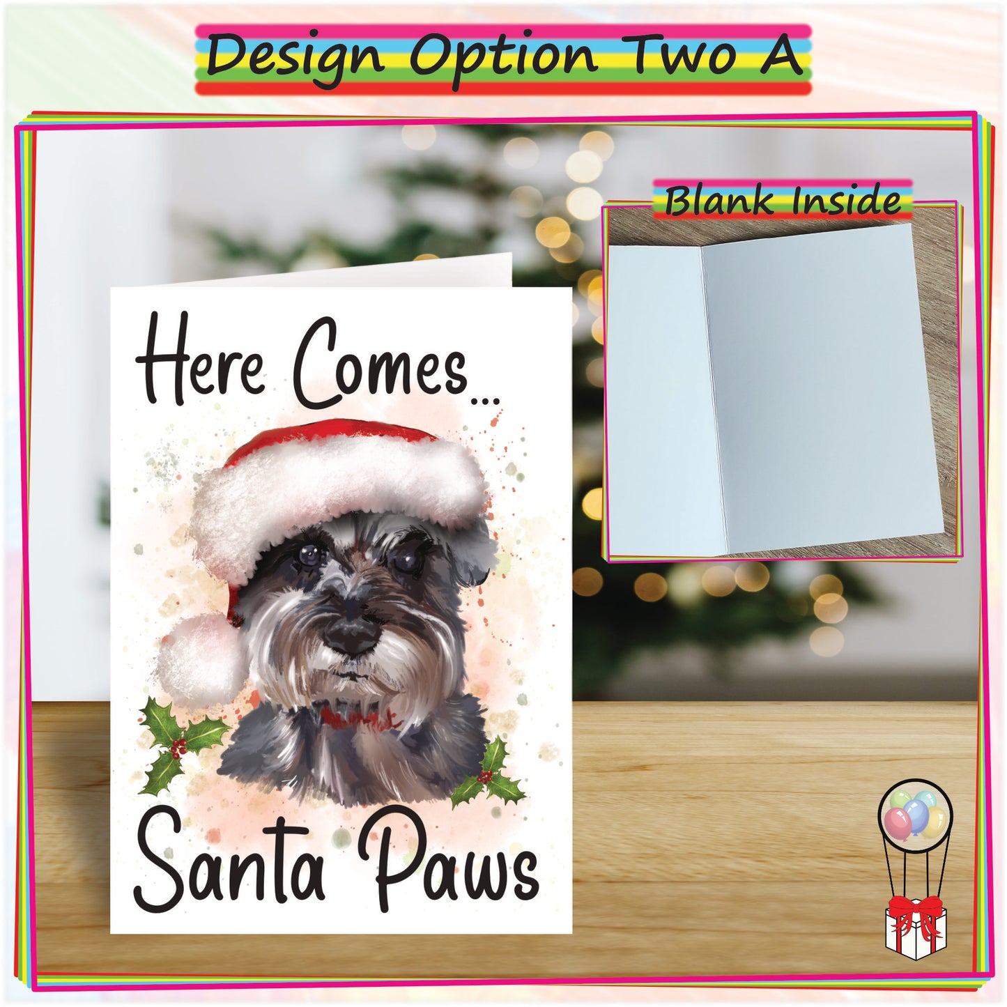 Personalised Schnauzer Christmas Card - Seasonal Greetings Card for Dog Lovers