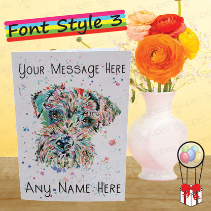 Schnauzer Card - Personalised Greeting Card for Dog Lover