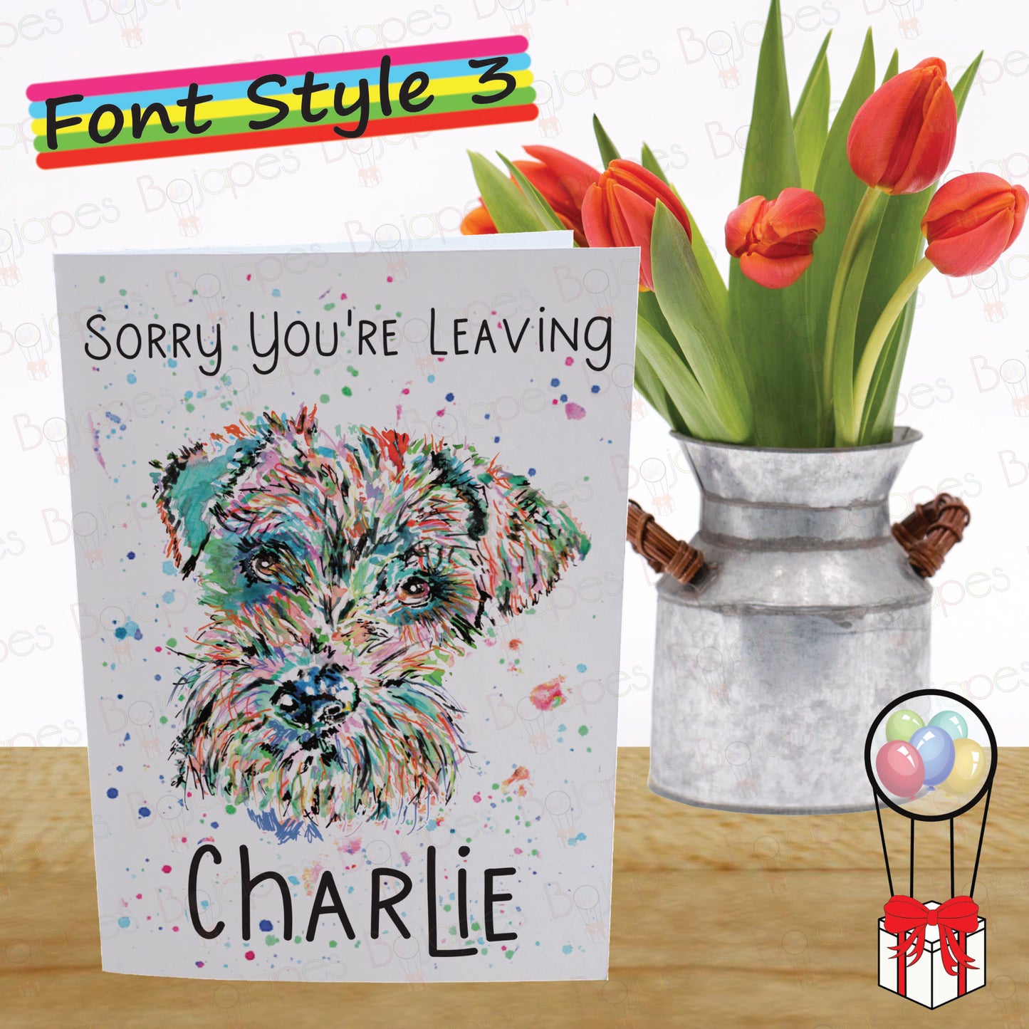 Schnauzer Card - Personalised Greeting Card for Dog Lover