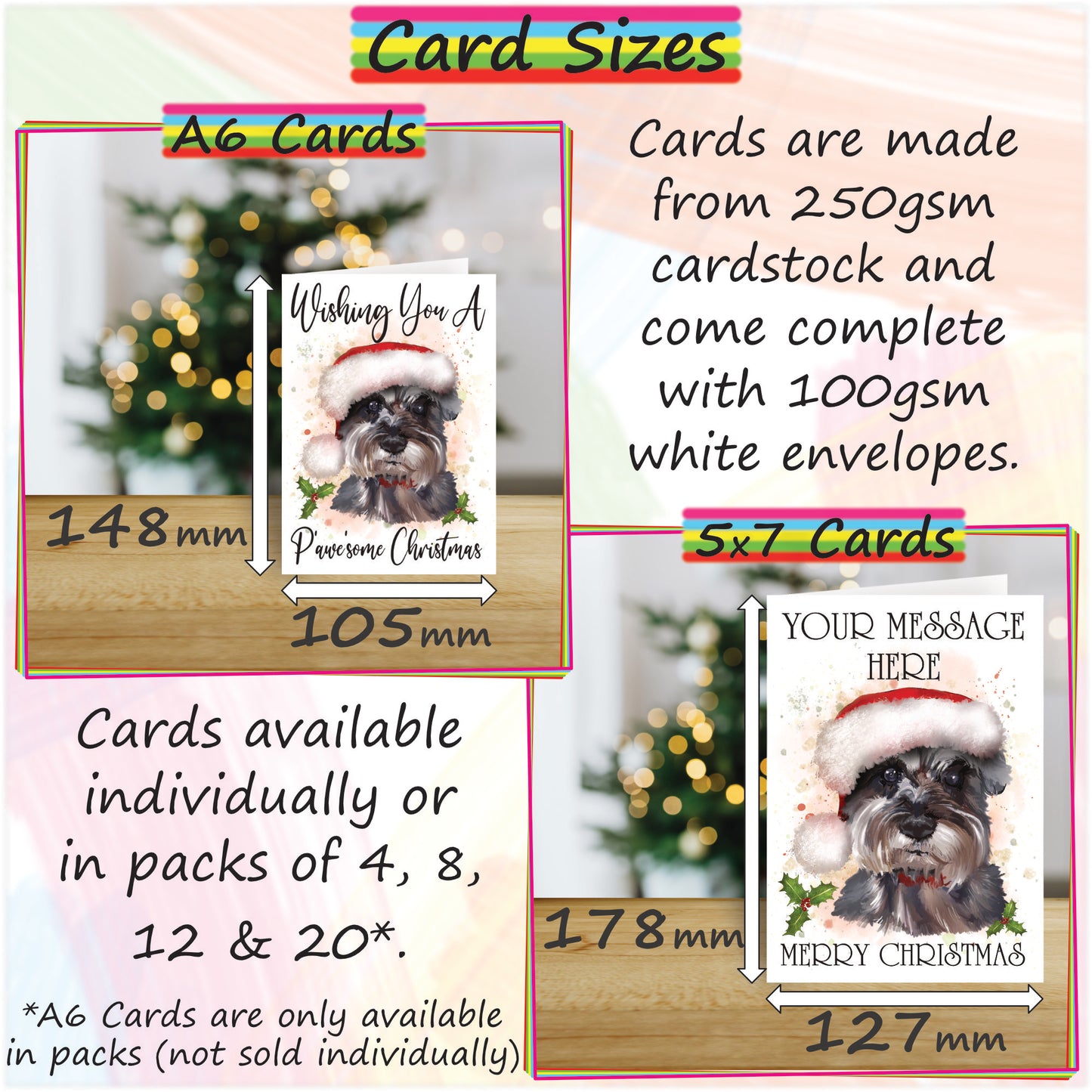 Personalised Schnauzer Christmas Card - Seasonal Greetings Card for Dog Lovers