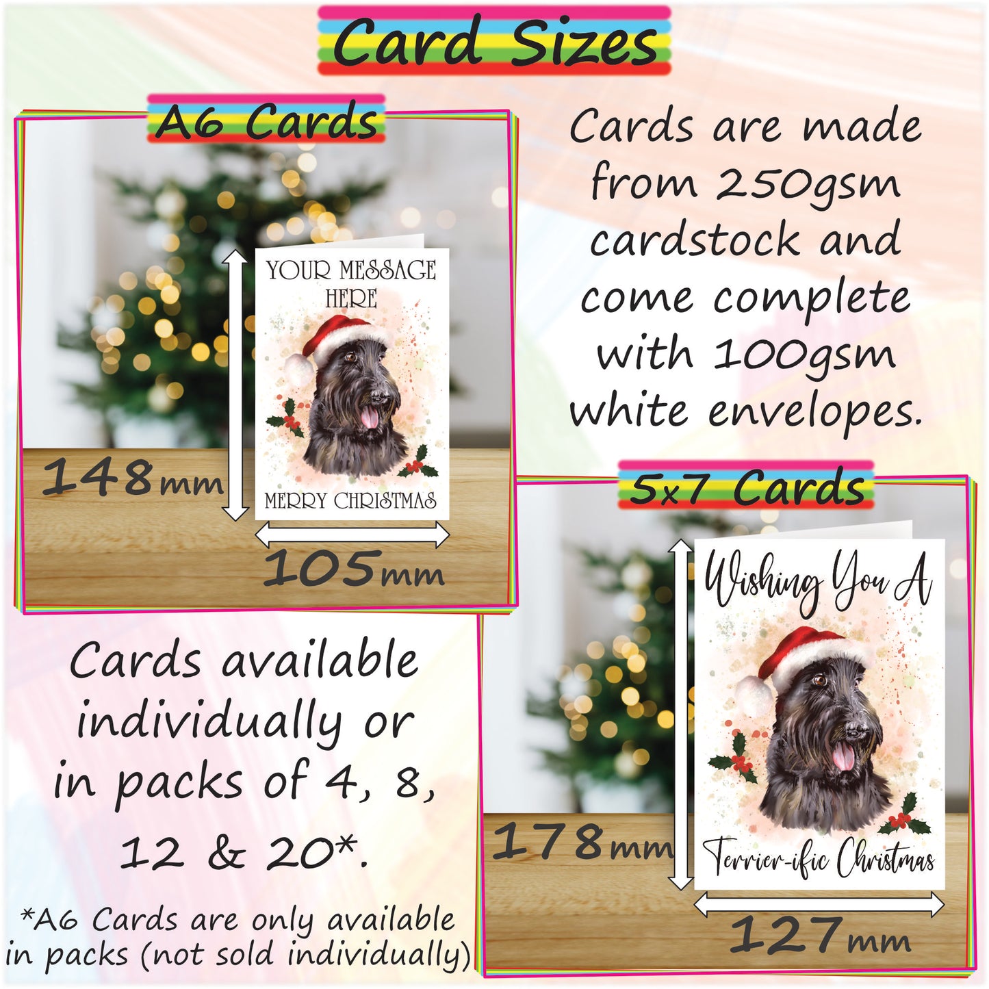 Personalised Scottish Terrier Christmas Card - Seasons Greetings Card for Dog Lovers