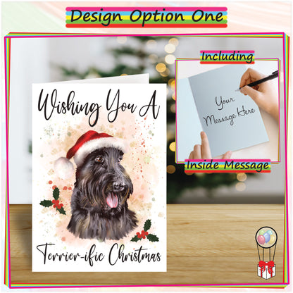 Personalised Scottish Terrier Christmas Card - Seasons Greetings Card for Dog Lovers