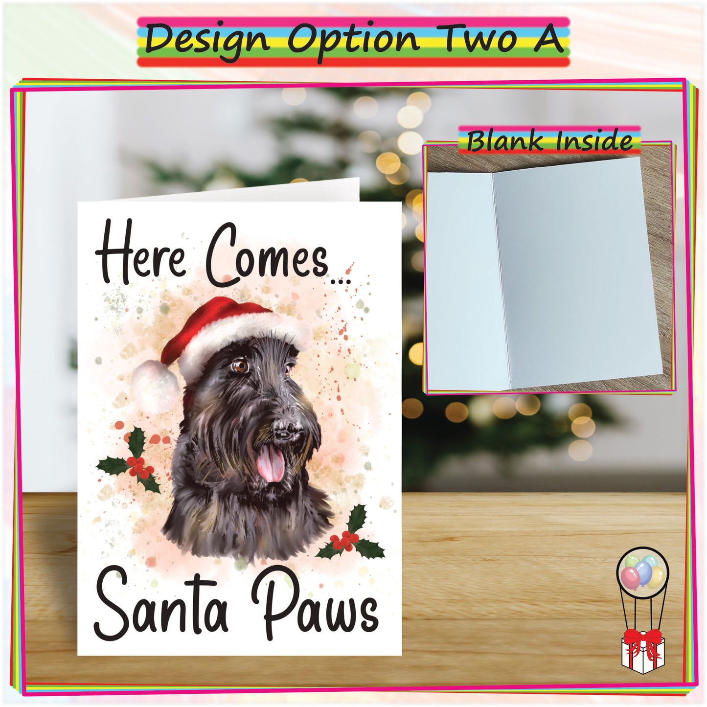 Personalised Scottish Terrier Christmas Card - Seasons Greetings Card for Dog Lovers