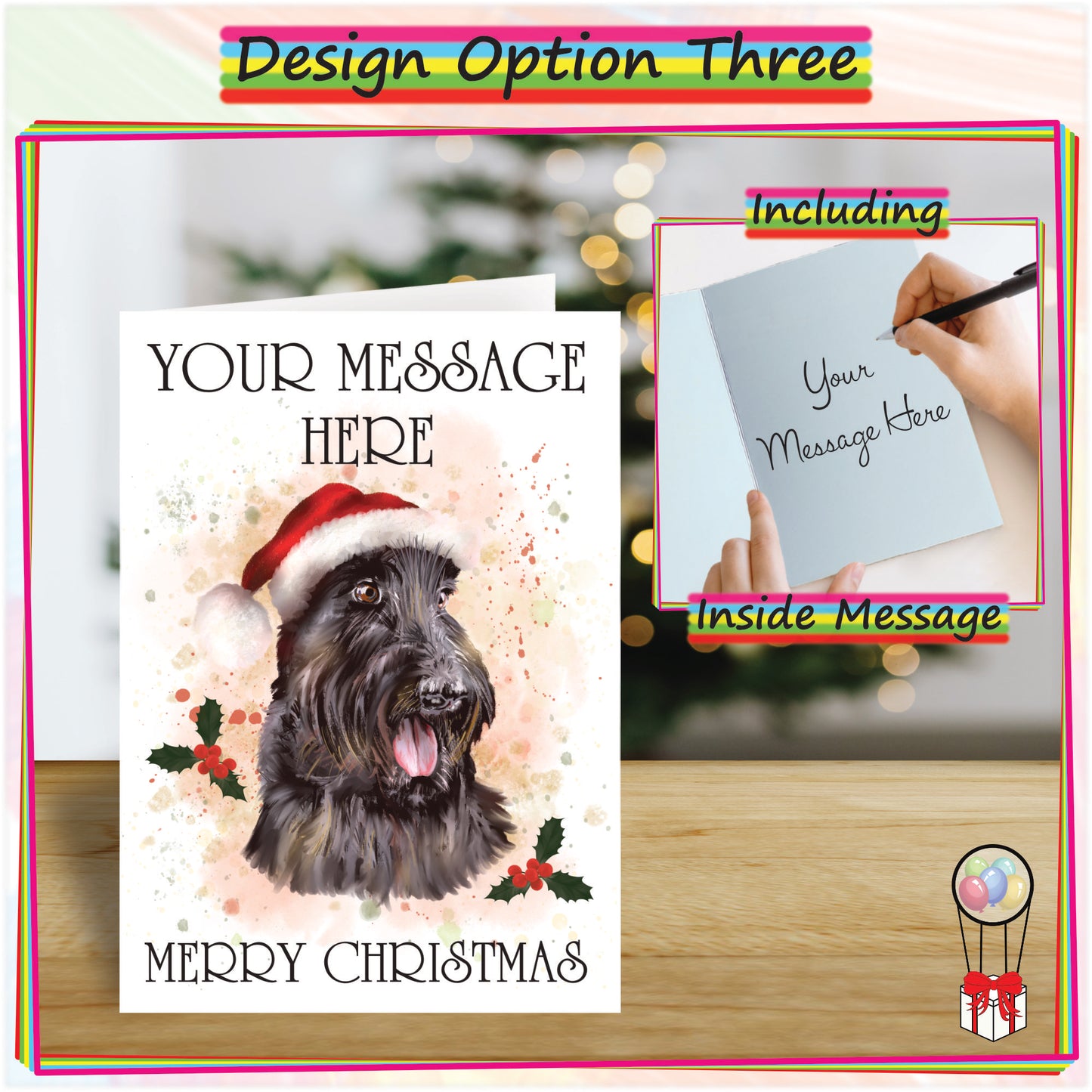 Personalised Scottish Terrier Christmas Card - Seasons Greetings Card for Dog Lovers