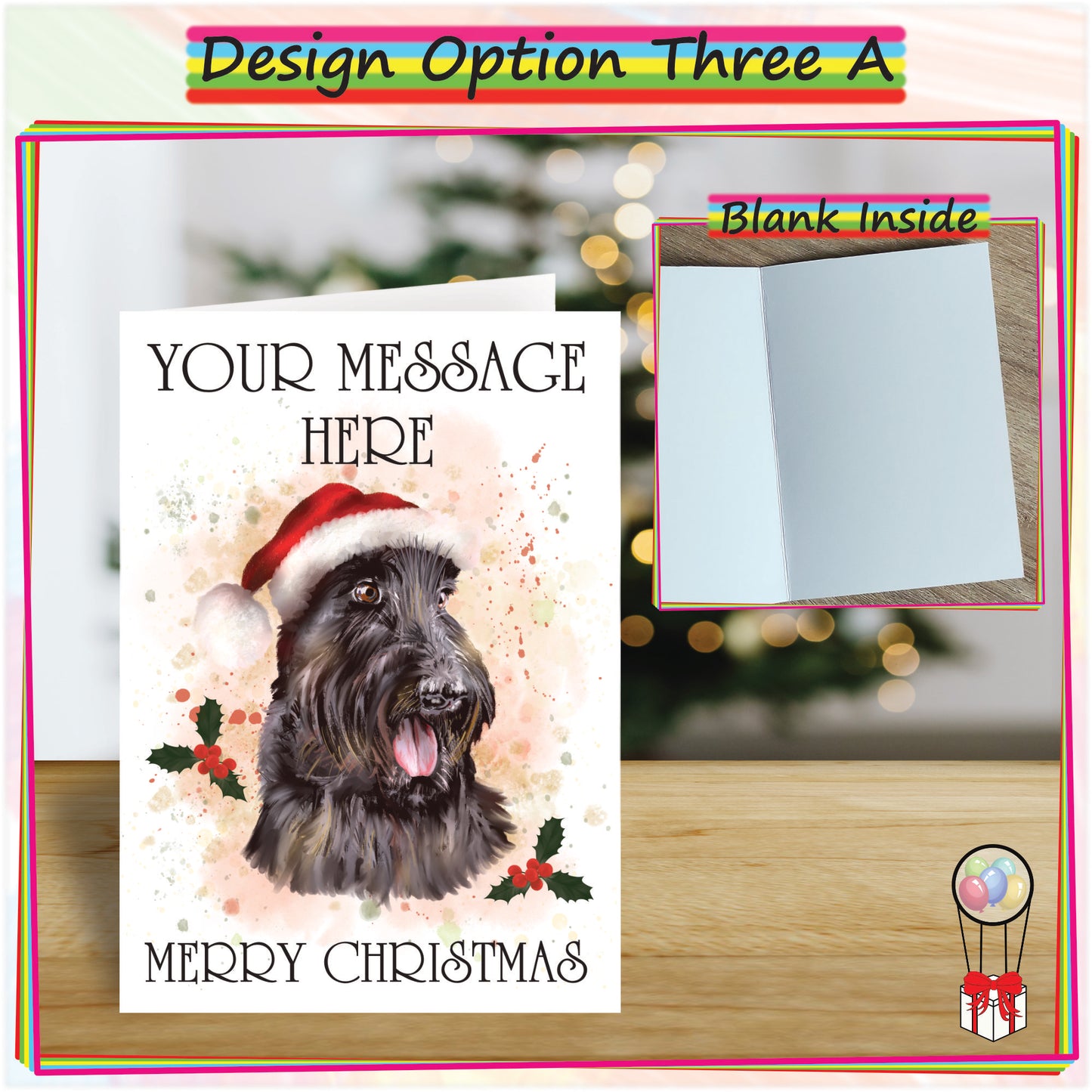 Personalised Scottish Terrier Christmas Card - Seasons Greetings Card for Dog Lovers