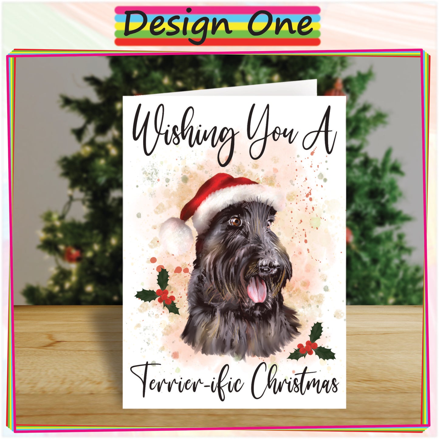 Personalised Scottish Terrier Christmas Card - Seasons Greetings Card for Dog Lovers