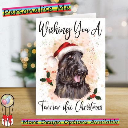 Personalised Scottish Terrier Christmas Card - Seasons Greetings Card for Dog Lovers