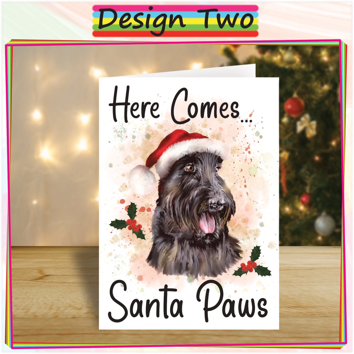 Personalised Scottish Terrier Christmas Card - Seasons Greetings Card for Dog Lovers