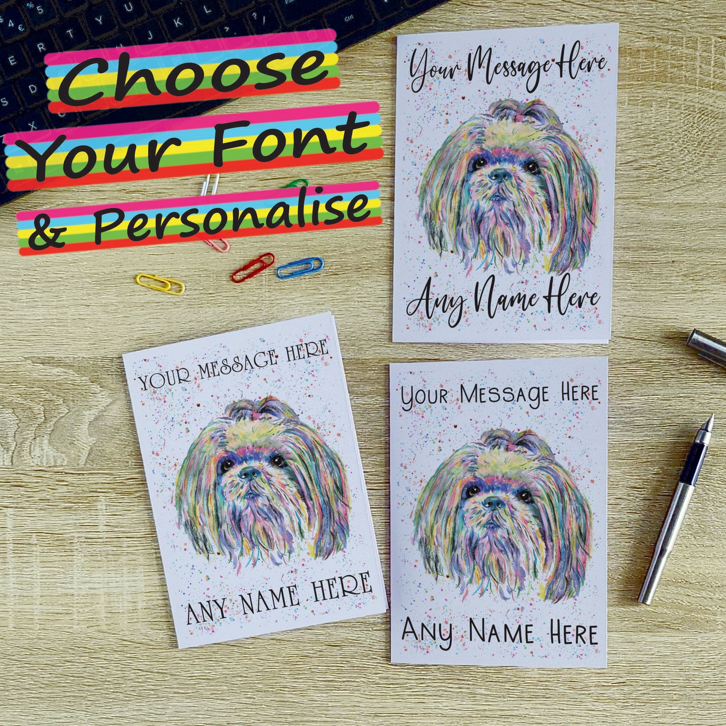 Shih Tzu Card - Personalised Greeting Card for Dog Lover