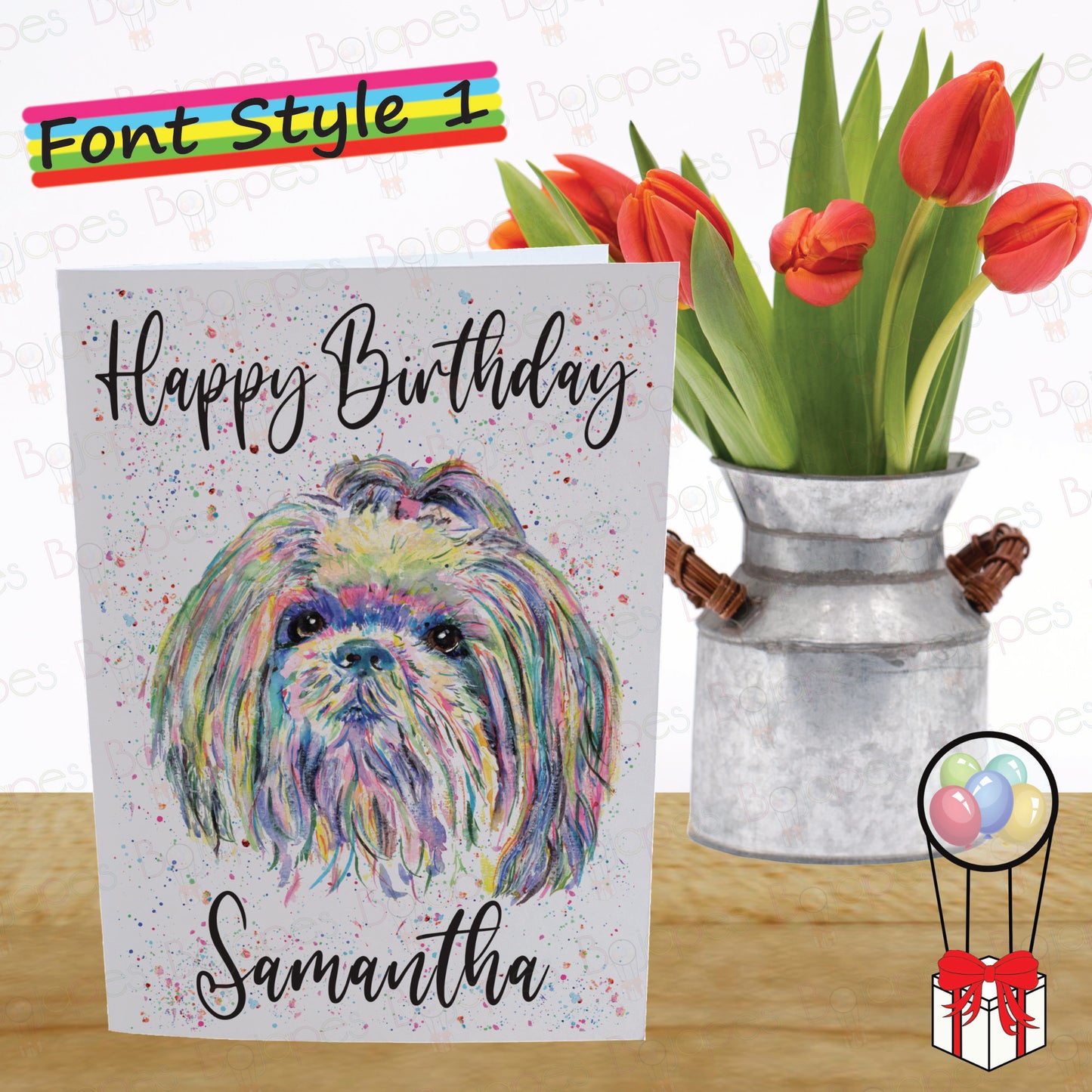 Shih Tzu Card - Personalised Greeting Card for Dog Lover