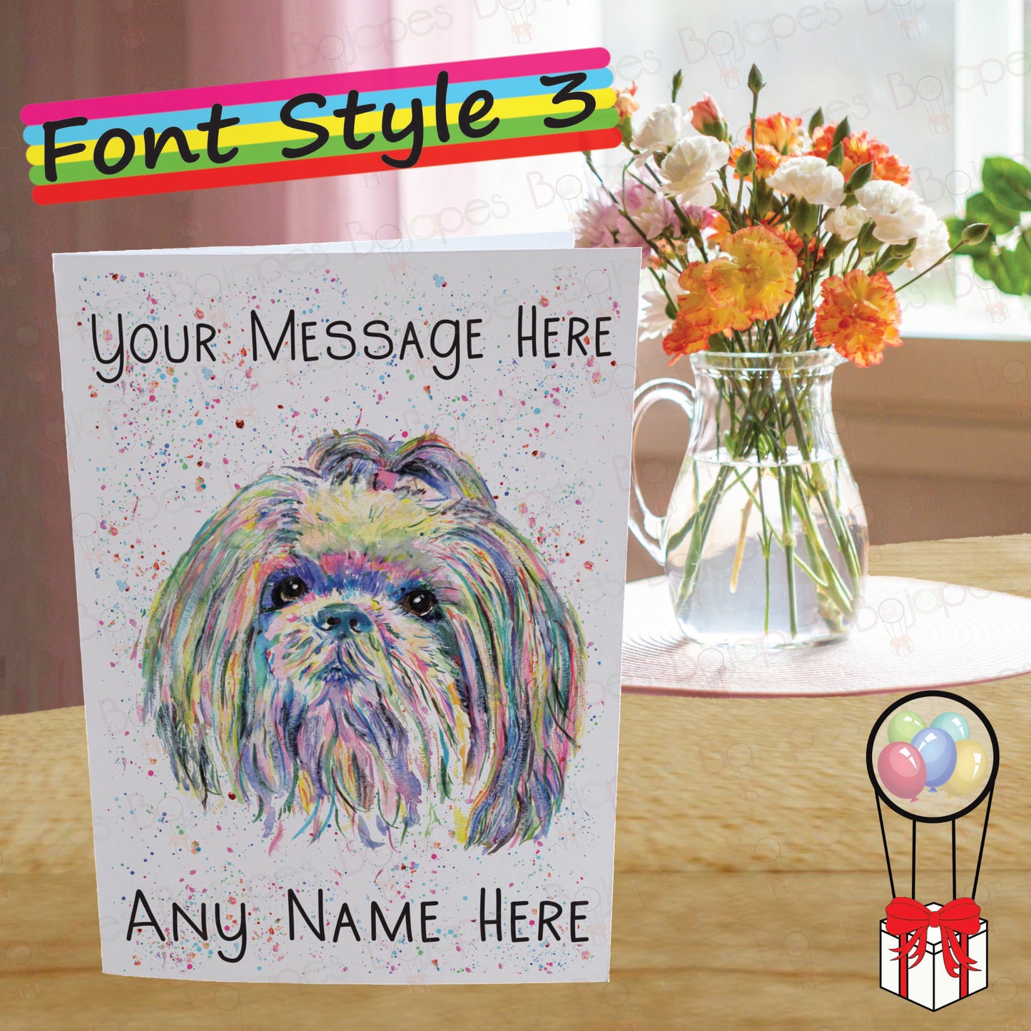 Shih Tzu Card - Personalised Greeting Card for Dog Lover