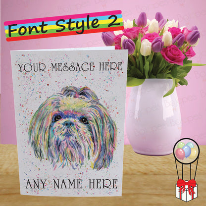 Shih Tzu Card - Personalised Greeting Card for Dog Lover