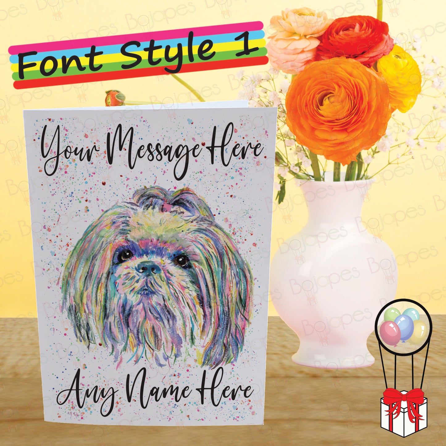 Shih Tzu Card - Personalised Greeting Card for Dog Lover