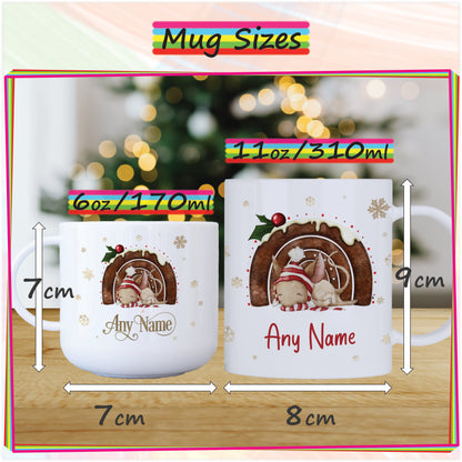 Sleeping Mouse Personalised Unbreakable Christmas Mug for Kids - Hot Chocolate Mug with Name