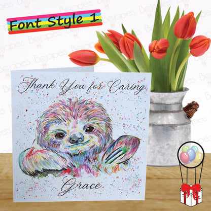 Sloth Card - Personalised Greeting Card for Sloth Fan