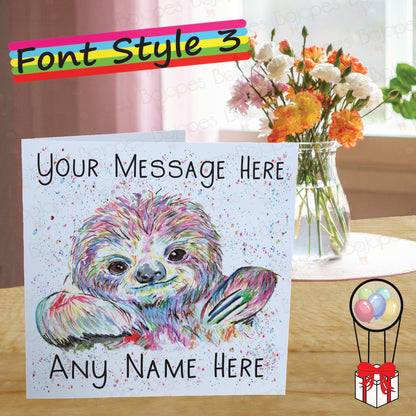 Sloth Card - Personalised Greeting Card for Sloth Fan