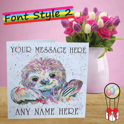 Sloth Card - Personalised Greeting Card for Sloth Fan