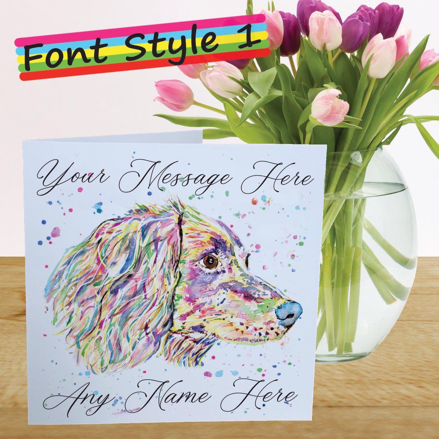 Spaniel Card - Personalised Greeting Card for Dog Lover