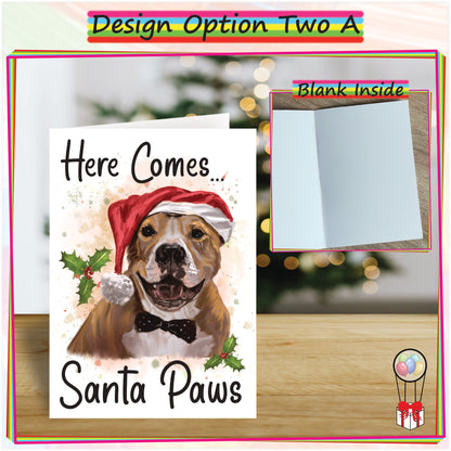 Personalised Staffy Christmas Card - Seasonal Greetings Card for Dog Lovers