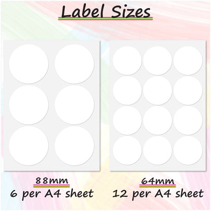 Personalised Logo Stickers - Customised A4 Sheet Circle Round Stickers