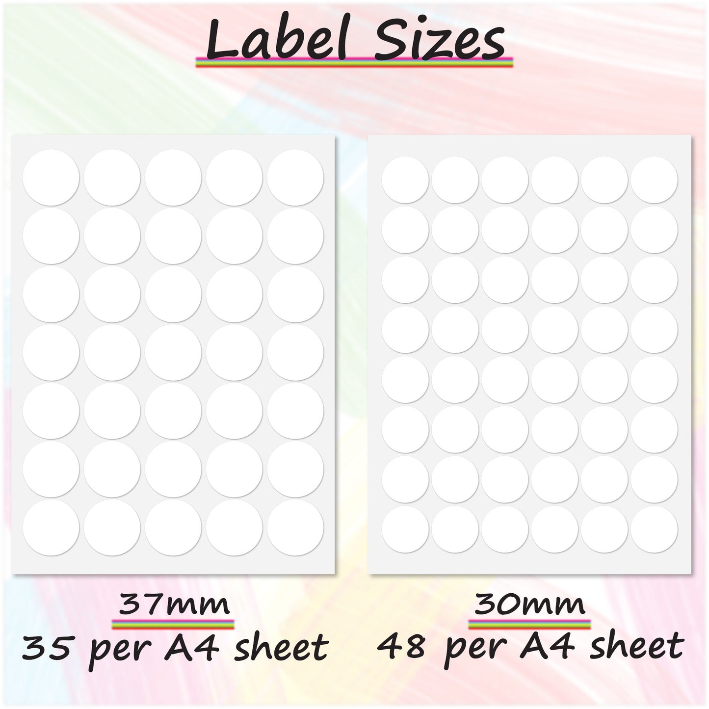 Personalised Logo Stickers - Customised A4 Sheet Circle Round Stickers