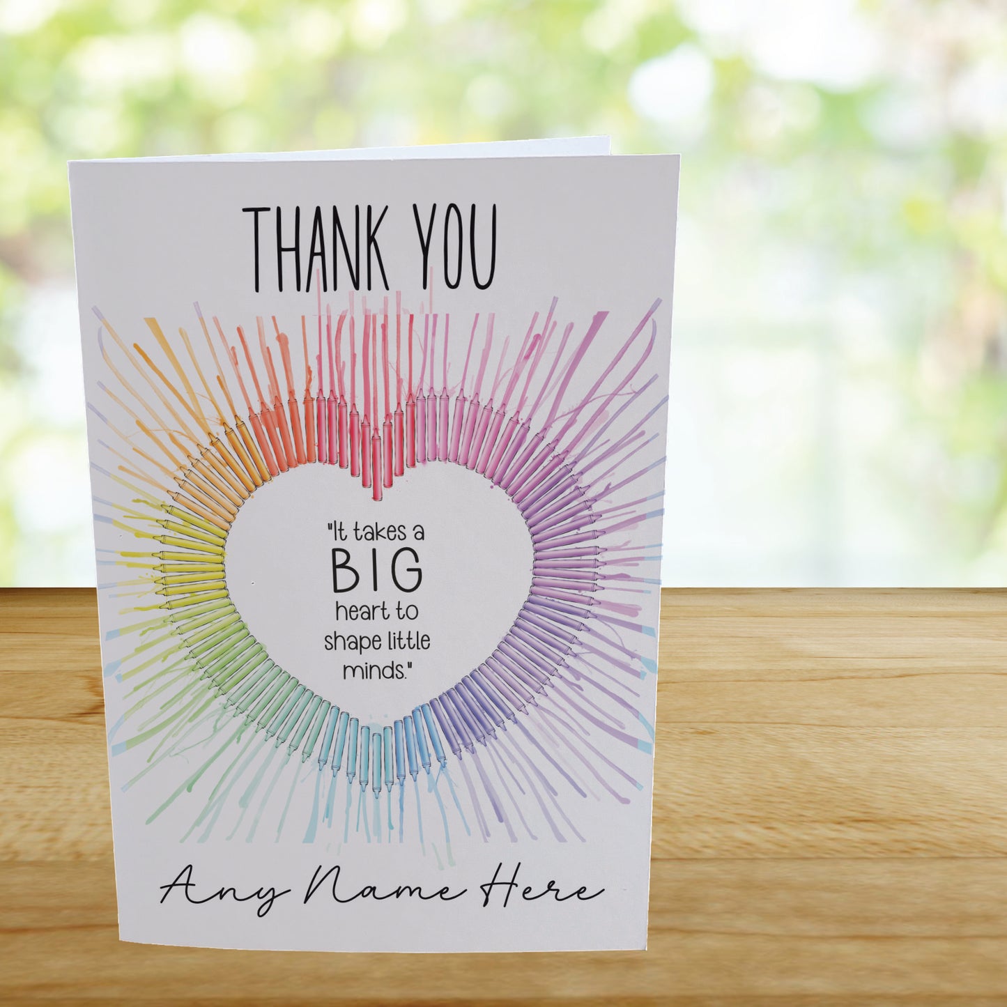 Personalised Teacher Thank You Card - Big Heart