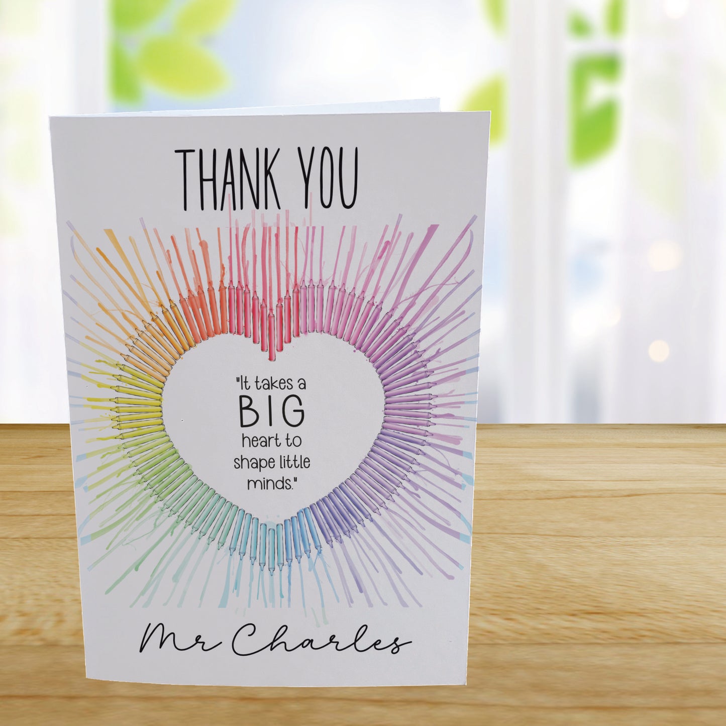 Personalised Teacher Thank You Card - Big Heart