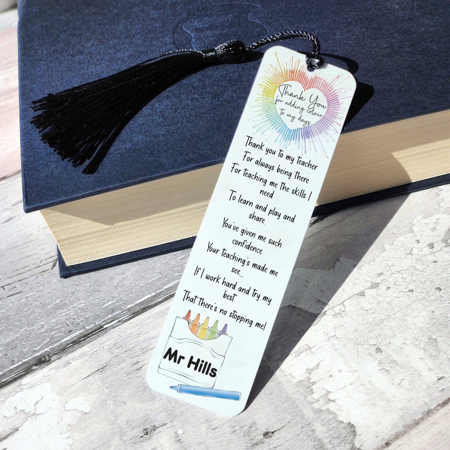 Thank You Teacher Personalised Bookmark