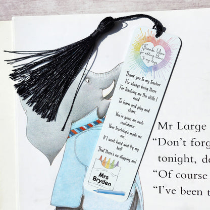 Thank You Teacher Personalised Bookmark