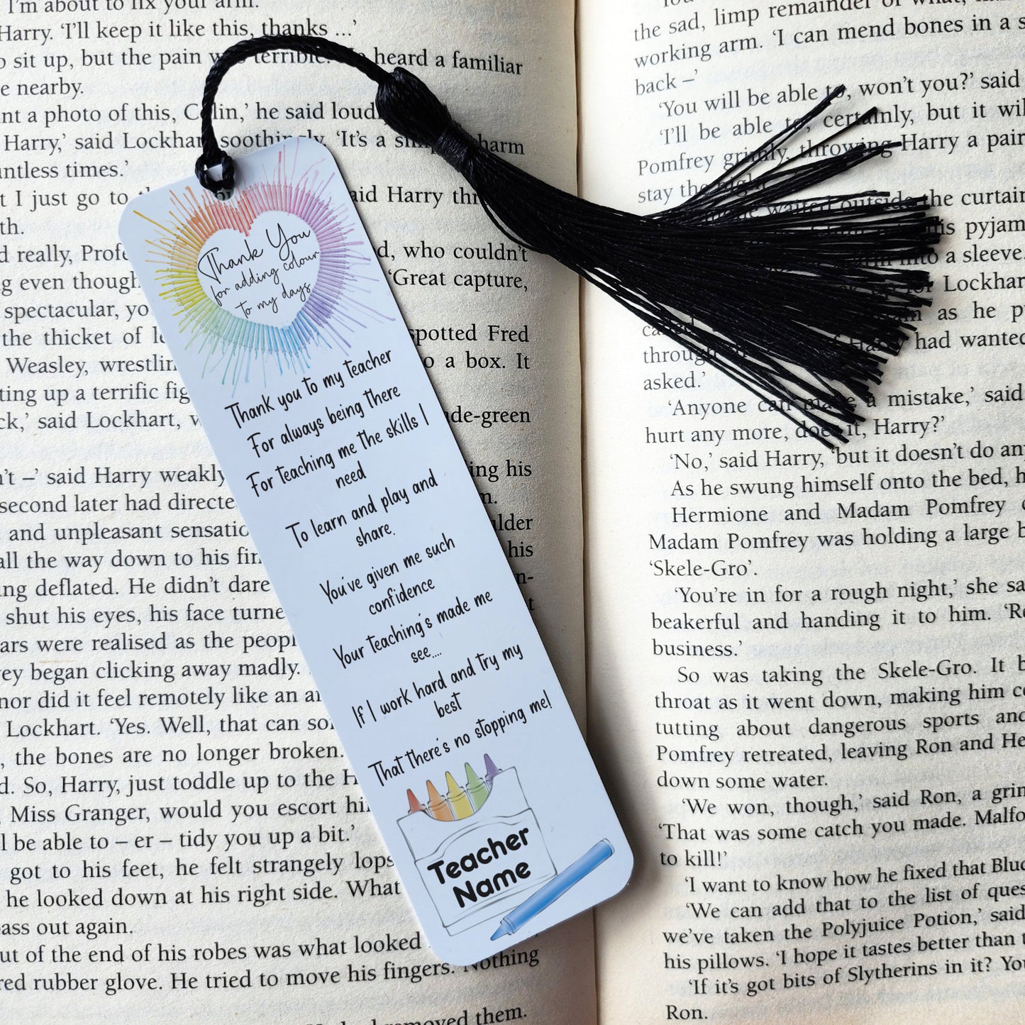 Thank You Teacher Personalised Bookmark