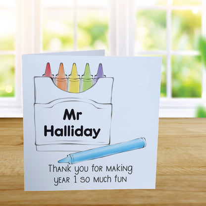 Personalised Teacher Thank You Card