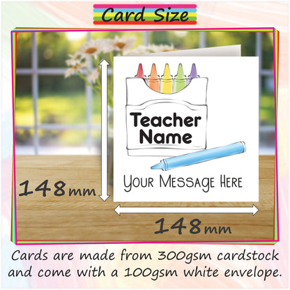 Personalised Teacher Thank You Card