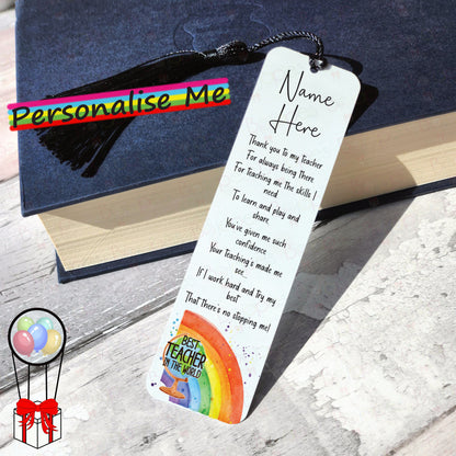 Personalised Best Teacher Bookmark