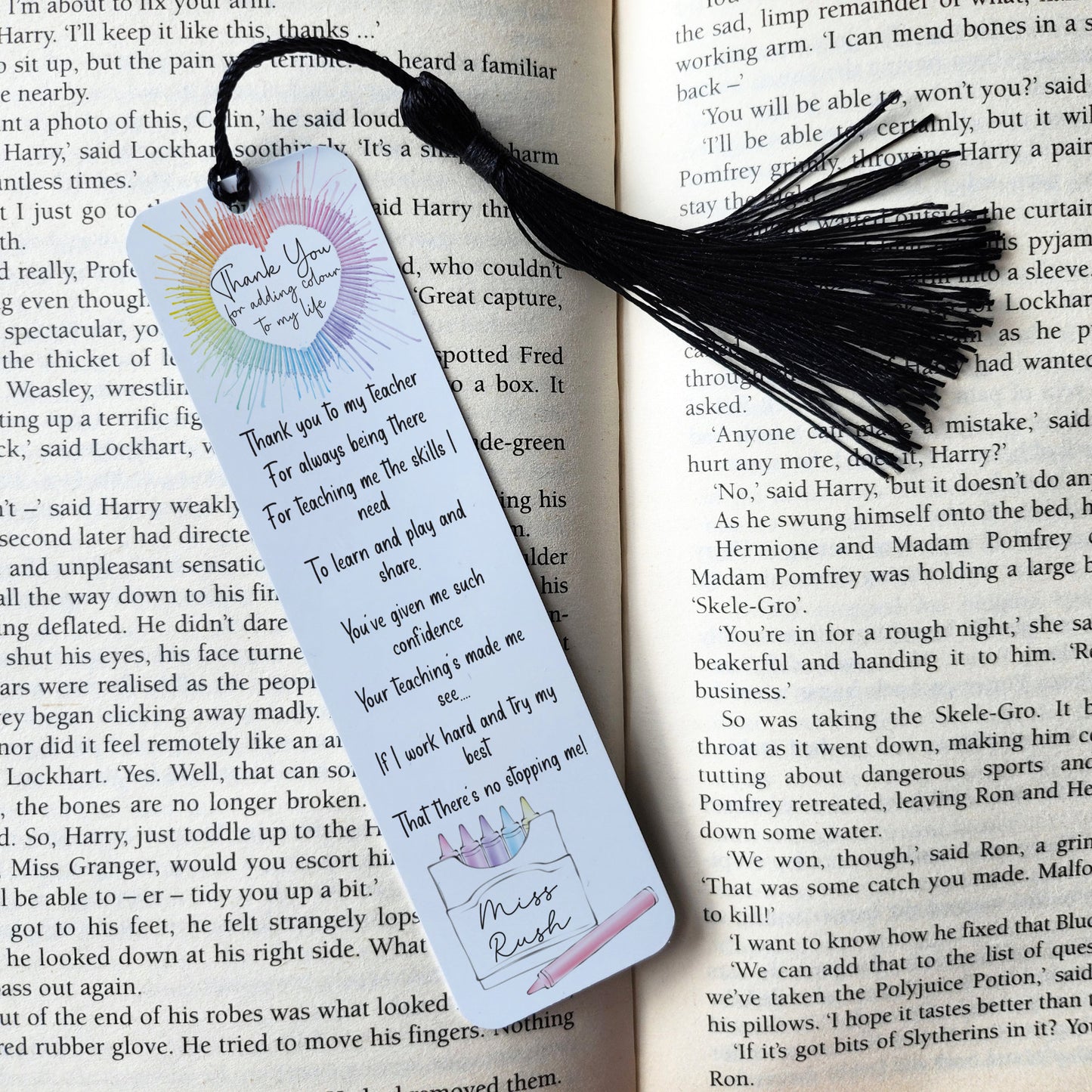 Personalised Thank You Teacher Bookmark