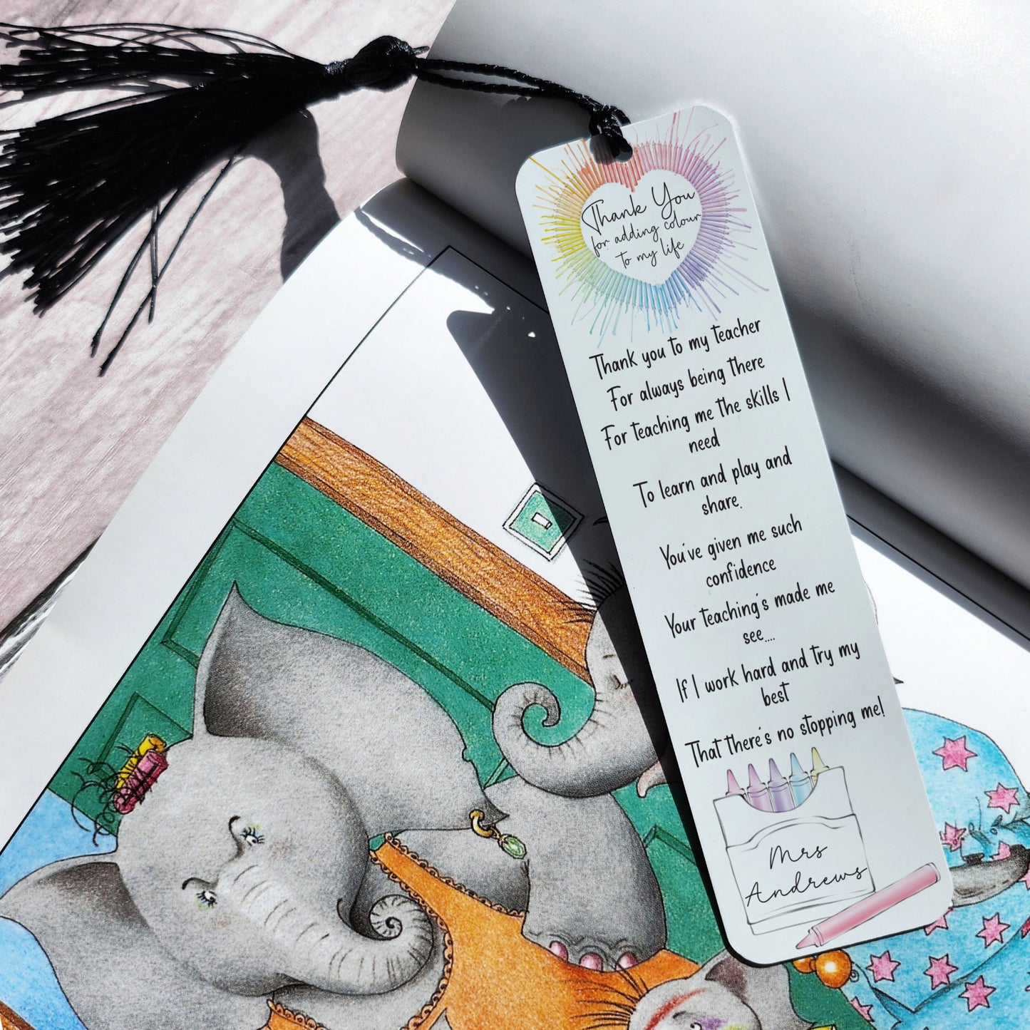 Personalised Thank You Teacher Bookmark