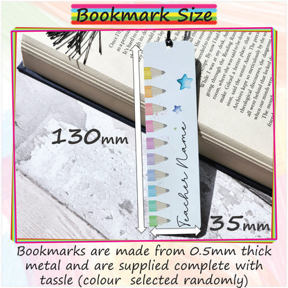 Personalised Teacher Bookmark - Pencil Tips