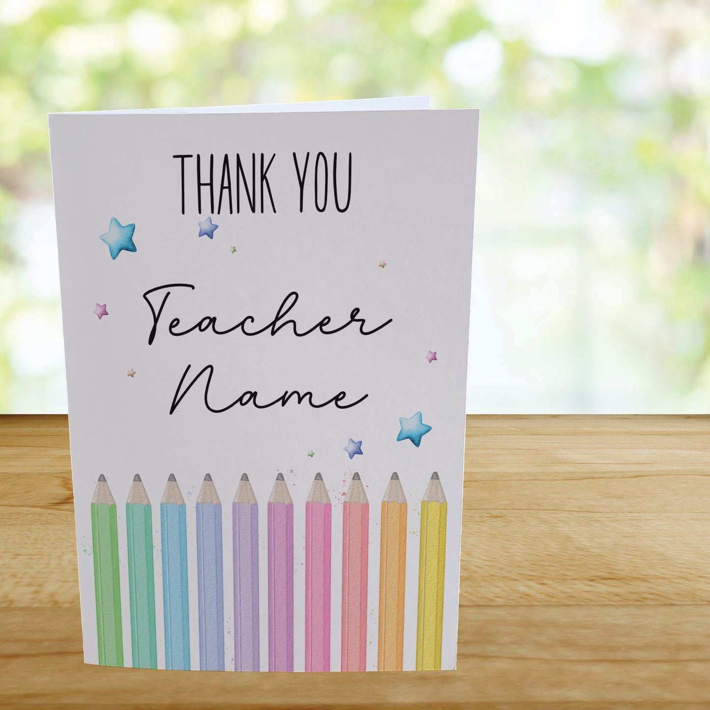 Personalised Teacher Thank You Card - Pencil Tips