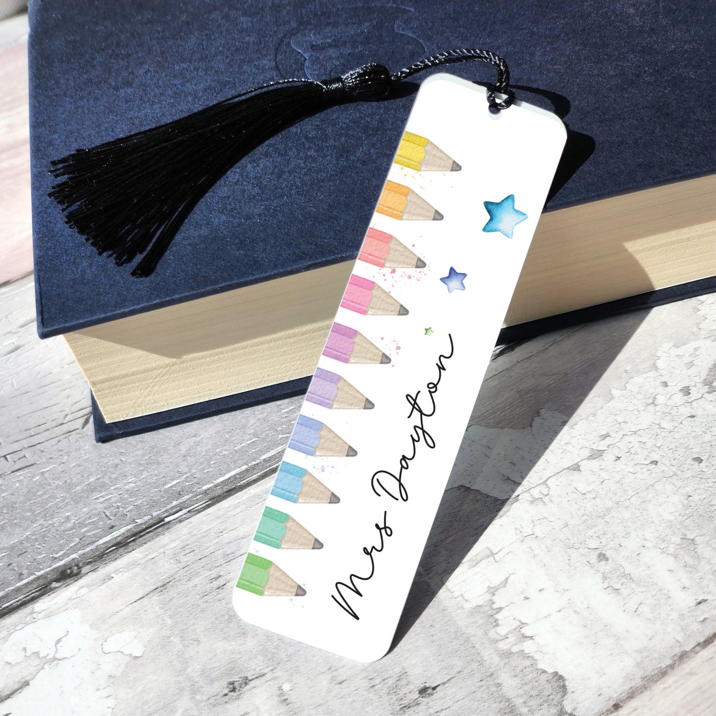 Personalised Teacher Bookmark - Pencil Tips