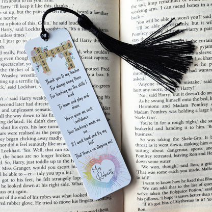 Personalised Best Teacher Tiles Bookmark