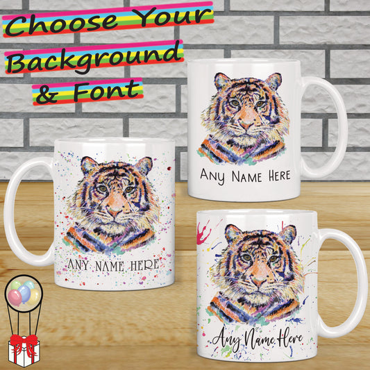 Tiger Mug - Personalised Tiger Mug Gift for Wild Animal Lover