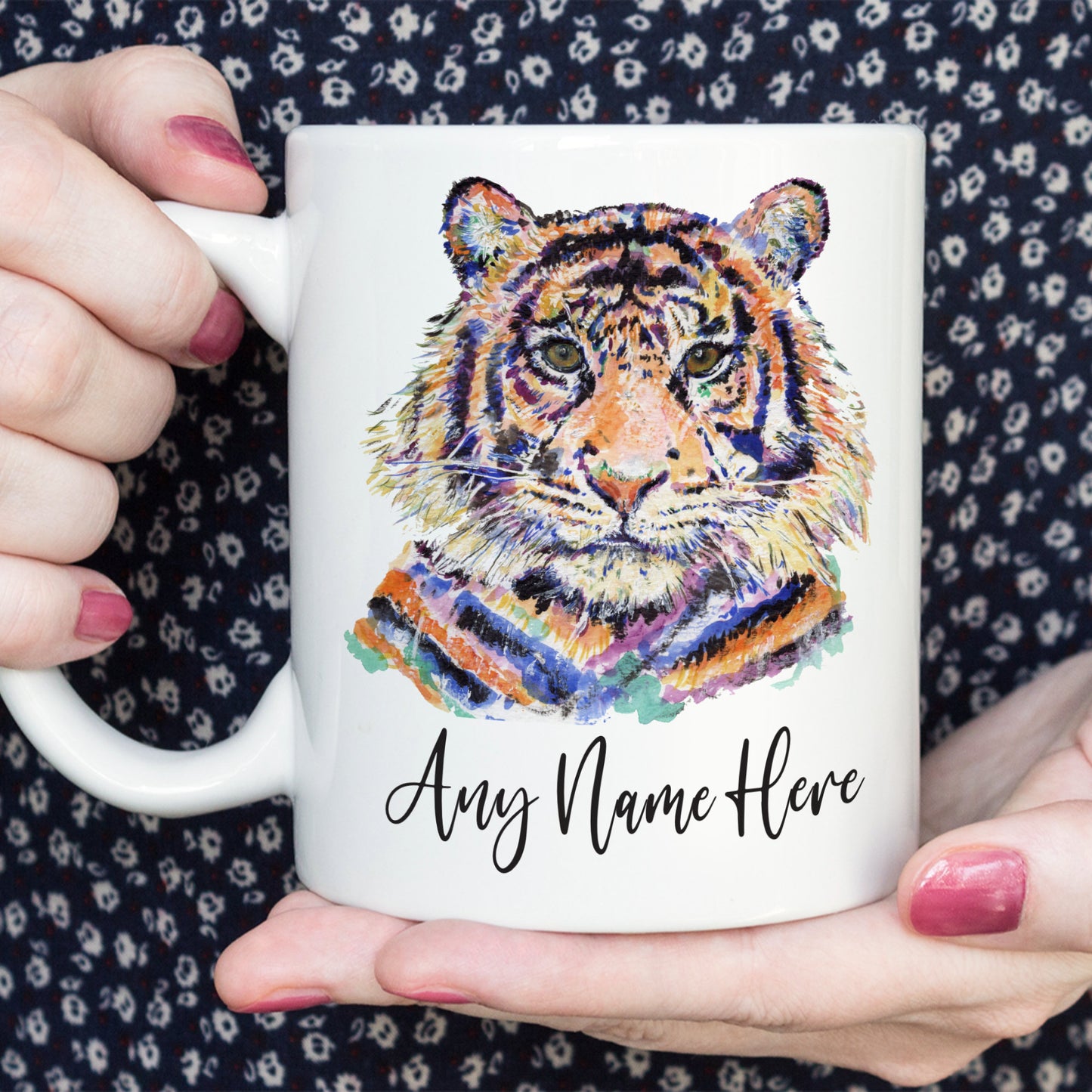 Tiger Mug - Personalised Tiger Mug Gift for Wild Animal Lover